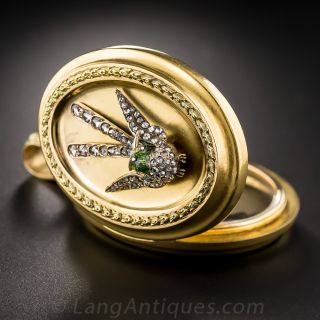 Gold, Diamond, Enamel Bird Locket