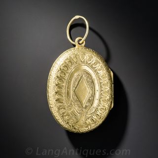 Gold Engraved Locket