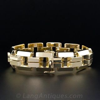 Gold  Geometric Link Bracelet