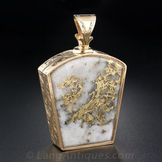 Gold-in-Quartz Masonic Fob - Circa 1860 