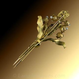 Gold Nugget Lily of the Valley Pin