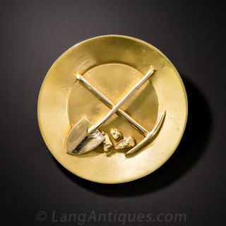 Gold Nugget Prospector Brooch