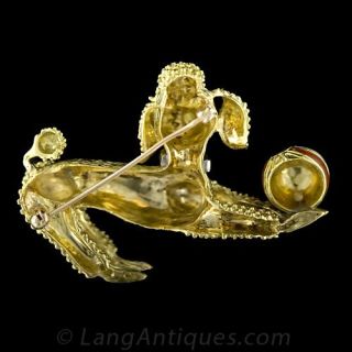 Gold Poodle Pin