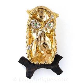 Golden Owl Brooch