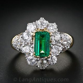 Gorgeous Estate Emerald and Diamond Ring