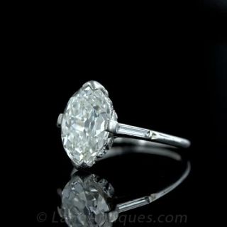 Gorgeous Old-Mine Marquise Diamond Solitaire