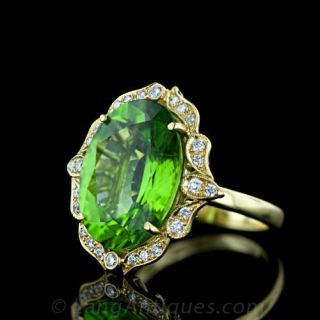 Gorgeous Peridot and Diamond Ring