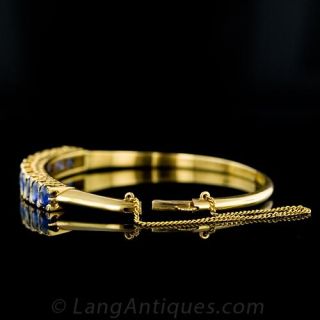 Gorgeous Victorian Style Sapphire and Diamond Bangle Bracelet