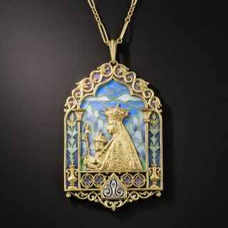Gothic Revival Plique-a-Jour Pendant,  Circa 1900 - 2