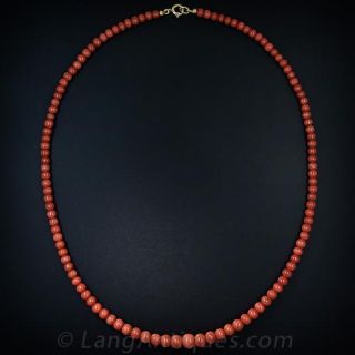 Graduated Coral Bead Necklace