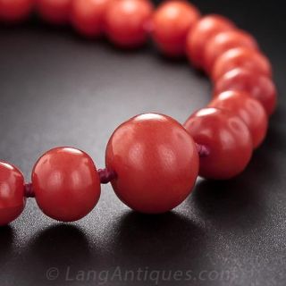 Graduated Coral Bead Necklace