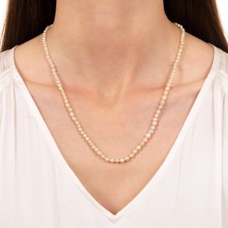 Graduated Natural Pearl Strand - GIA