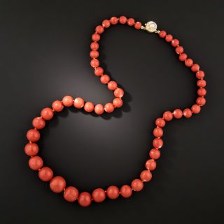 Graduating Coral Bead Necklace - 1