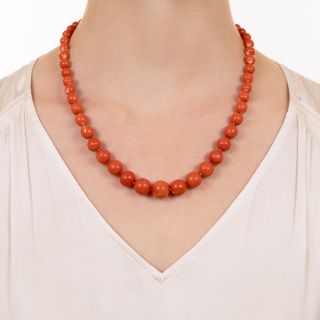 Graduating Coral Bead Necklace