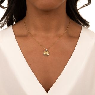Graff 1.02 Carat Fancy Light Yellow Radiant Diamond Pendant Necklace - GIA