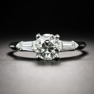 Granat Bros. .95 Carat Platinum Diamond Vintage Engagement Ring