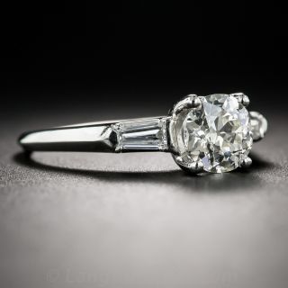 Granat Bros. .95 Carat Platinum Diamond Vintage Engagement Ring