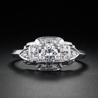 Granat Brothers .30 Carat Art Deco Diamond Engagement Ring