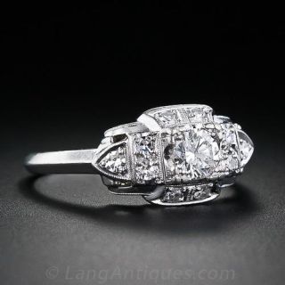 Granat Brothers .30 Carat Art Deco Diamond Engagement Ring