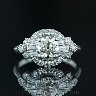 Granat Brothers Art Deco Diamond Engagement Ring Main View