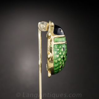 Green Lady Bug Stick Pin