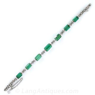 Green Tourmaline and Platinum Bracelet
