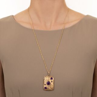 Groovy Amethyst Pendant Necklace