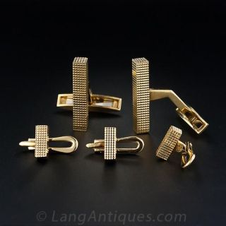 Gubelin Geometric Cufflink and Studs Set