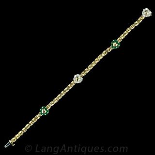 Gucci Emerald and Diamond Bracelet