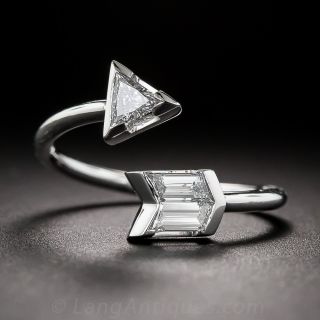 Gucci Platinum and Diamond Arrow Ring
