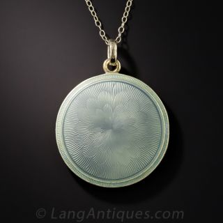 Guilloché Enamel Round Locket by Carter, Gough & Co - 2