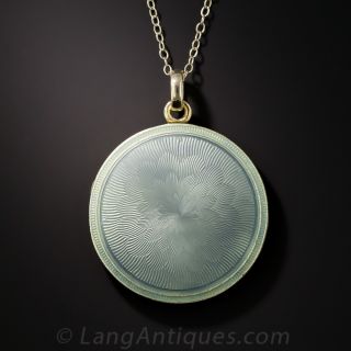 Guilloché Enamel Round Locket by Carter, Gough & Co