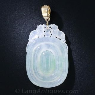 Gump's Carved Water Jade Pendant