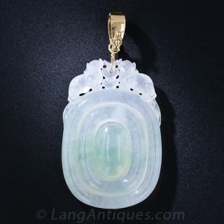 Gump's Carved Water Jade Pendant