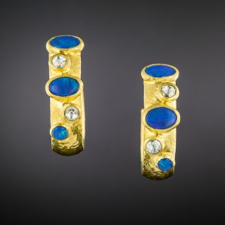 Gurhan 24K Opal and Diamond Earrings - 3