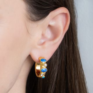 Gurhan 24K Opal and Diamond Earrings