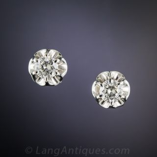 Half Carat Diamond Stud Earrings