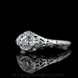 Half Carat Platinum Diamond Engagement Ring