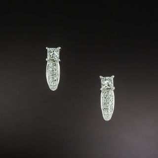 Half Hoop Princess-Cut Diamond Earrings - 2