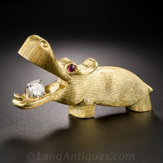 Happy Hippo Pin