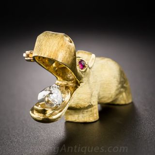 Happy Hippo Pin
