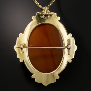 Hard Stone Cameo Brooch Pendant