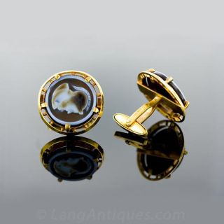 Hard Stone Cameo Cufflinks