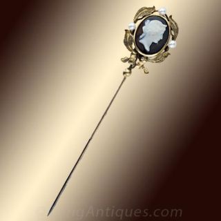 Hardstone Cameo Stickpin