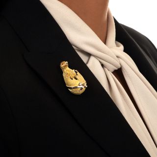 Hatching Baby Chick Brooch By Maurice Guyot