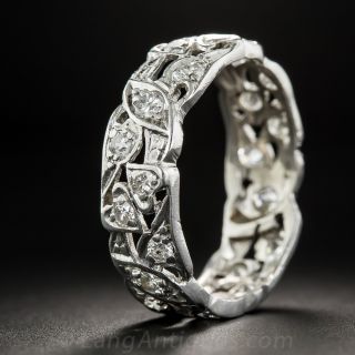 Wide Vintage Diamond Band - Size 11
