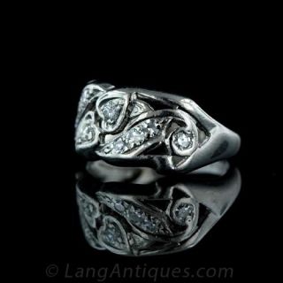Heart Motif Diamond Band
