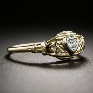 Heart Motif Diamond Engagement Ring