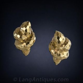 Henry Dunay, Hammered Texture, Knot  Earrings