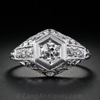 Art Deco Diamond Engagement Ring 